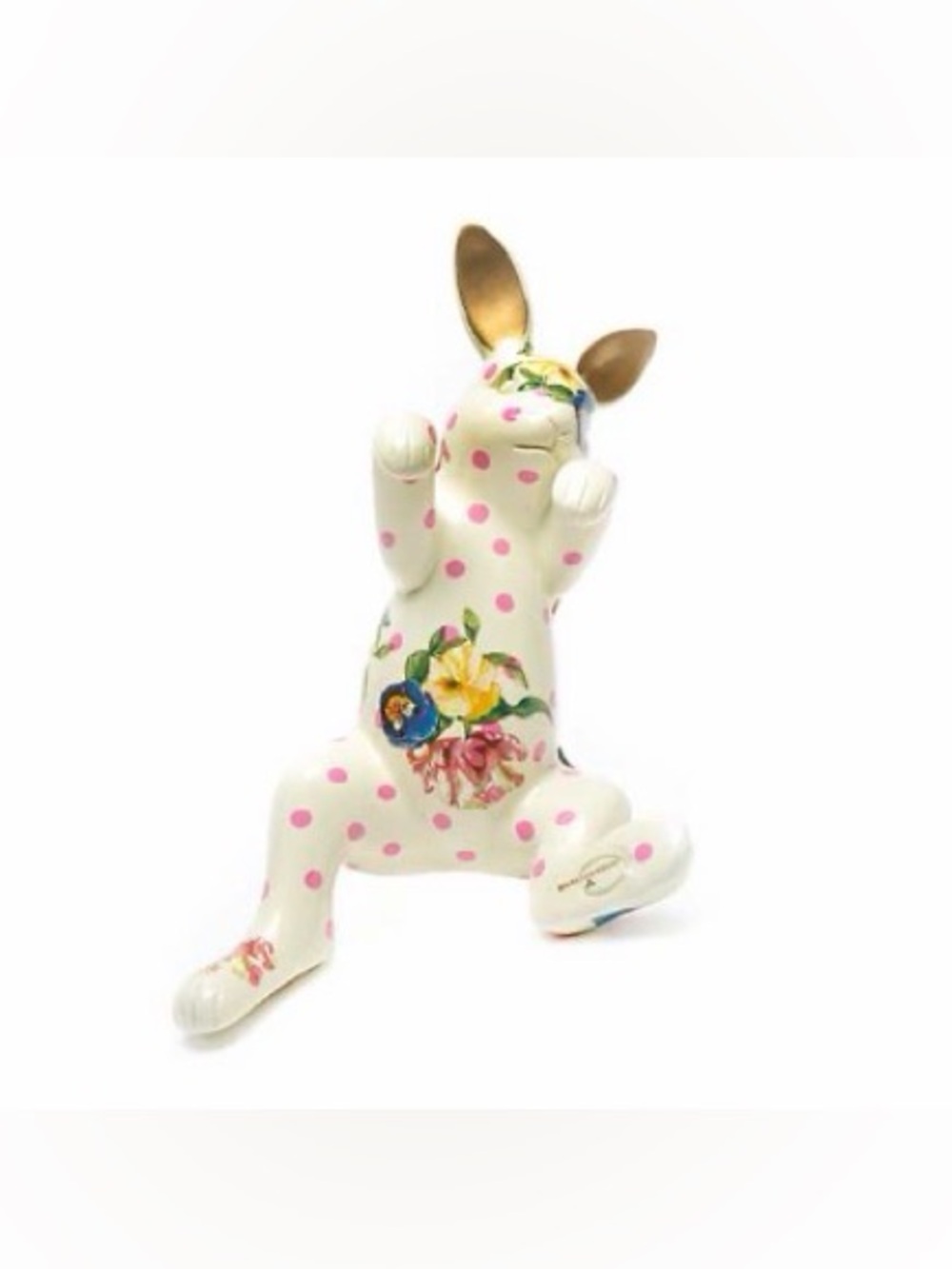 Mackenzie Childs Funny Bunny Pot Climber – White